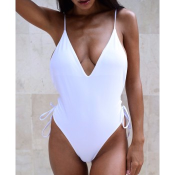One piece swimsuit Backless swim suit Black White Holla!